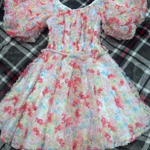 & Merci Colorful Ruffled Dress
